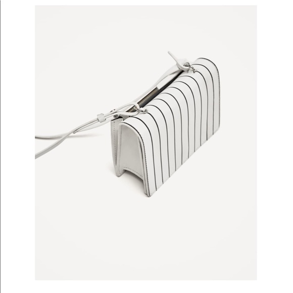 Zara-CONTRASTING STRIPES LEATHER CROSSBODY BAG 🤡 - Picture 3 of 7